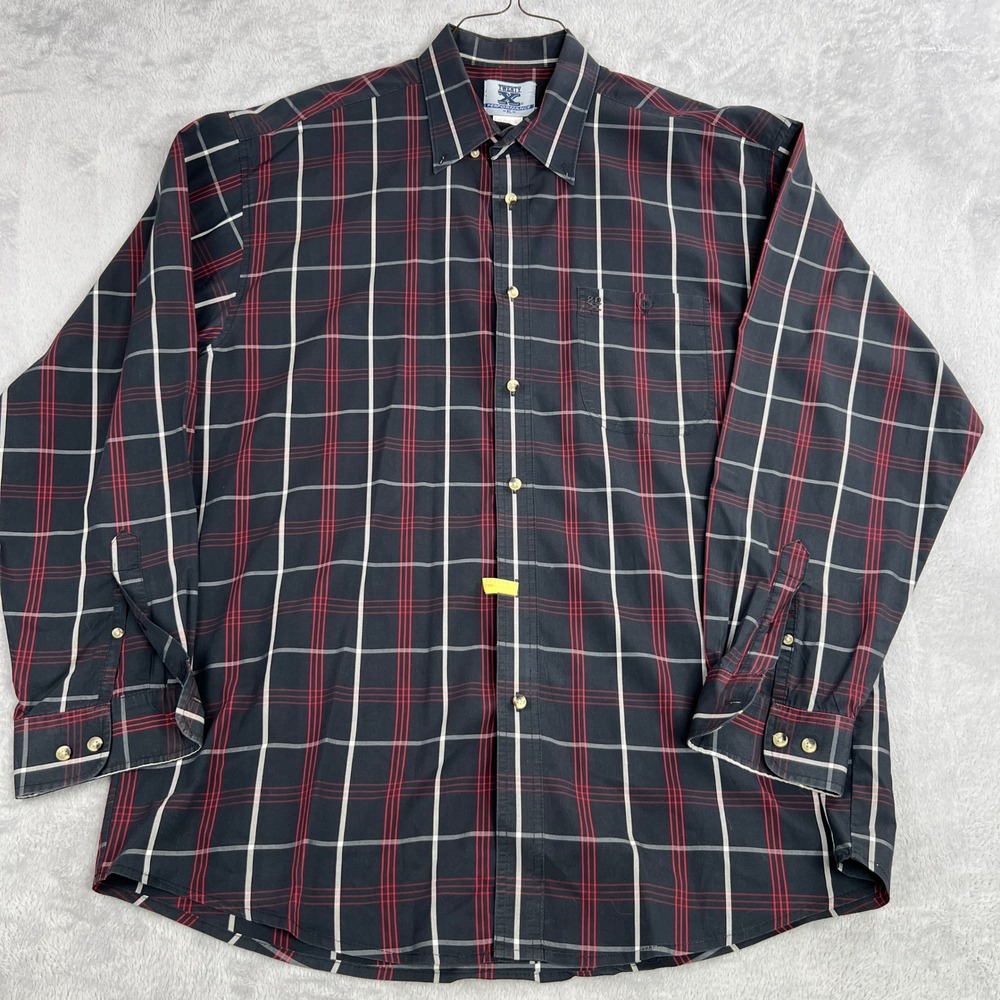 Twenty X Plaid Performance Western Shirt XL Black Red Men Cowboy Button Down